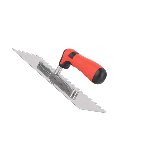 Flache, gekerbte Maurerkelle, Bodenbelag und Fliesen, weicher Griff, Konstruktionswerkzeug, Betonglättungskelle von ZYMIADOU