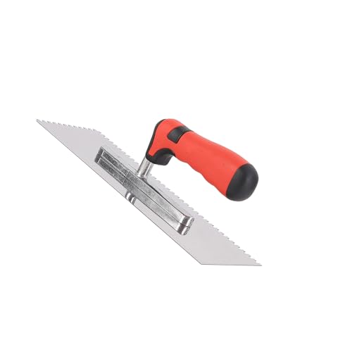 Flache, gekerbte Maurerkelle, Bodenbelag und Fliesen, weicher Griff, Konstruktionswerkzeug, Betonglättungskelle von ZYMIADOU