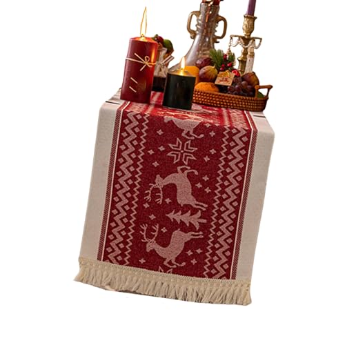 Handgewebte Leinen-Baumwoll-Tischdecke mit eleganten L-Akzenten und atmungsaktiv, für 8-Sitzer-Esstische, Party-Tischdecke von ZYMIADOU