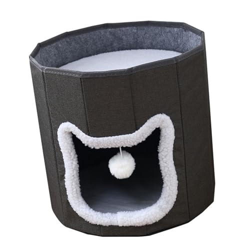 Haustierversteck aus weichem Plüsch, Höhlennest für Zuhause, Camping, elegantes 2-stöckiges Betthaus für Welpen, bequeme Katzen von ZYMIADOU