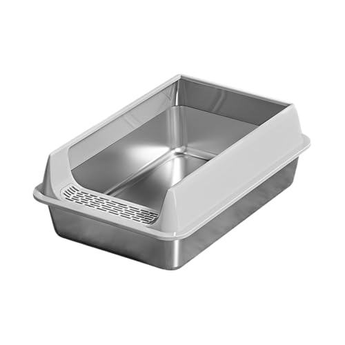 Moderne halb geschlossene Katzentoilette aus Edelstahl mit großem Raumluftzirkulationssystem für aktive Katzen, offene Katzentoilette Moderne halb geschlossene Katzentoilette aus Edelstahl mit großem Raumluftzirkulationssystem für aktive Katzen, offene Katzentoilette von ZYMIADOU