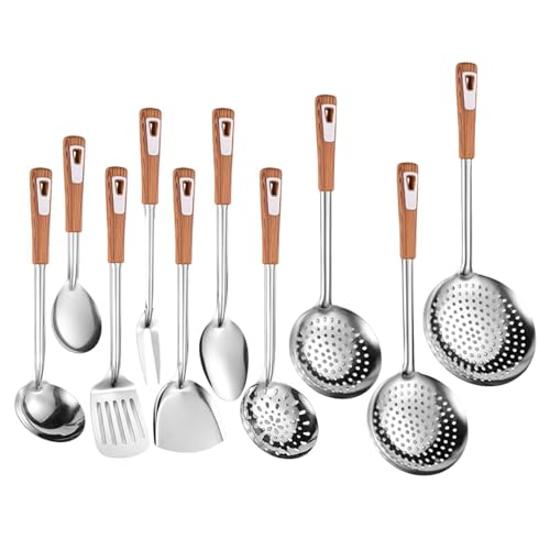 Multifunktionales Besteck aus Edelstahl 201, modische Küchenutensilien, Schöpflöffel, Servierlöffel zum Kochen, Küchenwerkzeug, 10 Stück von ZYMIADOU