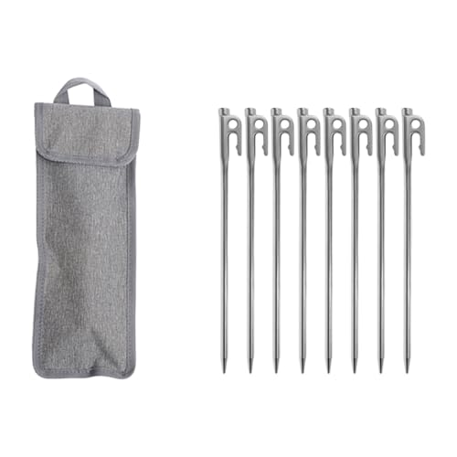 Outdoor-Erdspieß mit Tasche, Campings, Anker, Heringe, Edelstahl, Zeltheringe, strapazierfähig, Strandzelt-Heringe, Erdanker von ZYMIADOU
