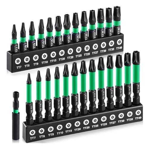 Professionelles 27-teiliges Anti-Rutsch-Sechskant-Bit-Set, Schlag-Bits, Schraubendreherkopf, Heimwerker-Schraubendreher-Bits von ZYMIADOU