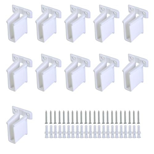 Set mit 11 eleganten weißen Edelstahl-Draht-Regalhalterungen für Schrankregale, Wandmontage, Systeme, Schrankregalhalterungen von ZYMIADOU