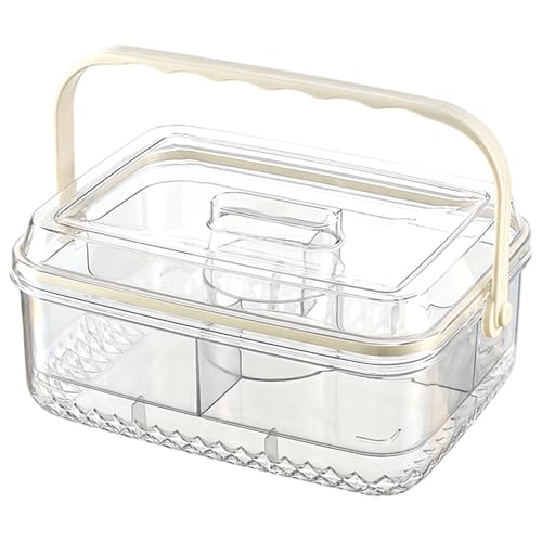 Tragbarer geteilter Obstkorb mit Deckel und Kühlfach Snacks Aufbewahrungsbox für Picknicks im Freien und Heimgebrauch, tragbarer Picknickkorb mit Eisschicht-Design Tragbarer geteilter Obstkorb mit Deckel und Kühlfach Snacks Aufbewahrungsbox für Picknicks im Freien und Heimgebrauch, tragbarer Picknickkorb mit Eisschicht-Design von ZYMIADOU