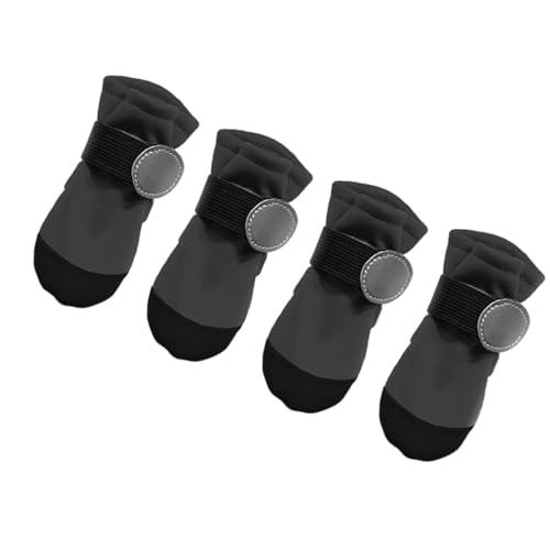 Wasserdichte Hundeschuhe, reflektierend, rutschfeste Sohlen, weiche Pfotenschutzschuhe für kleine Rassen, kleine Stiefelette mit weichen Sohlen, 4 Stück von ZYMIADOU