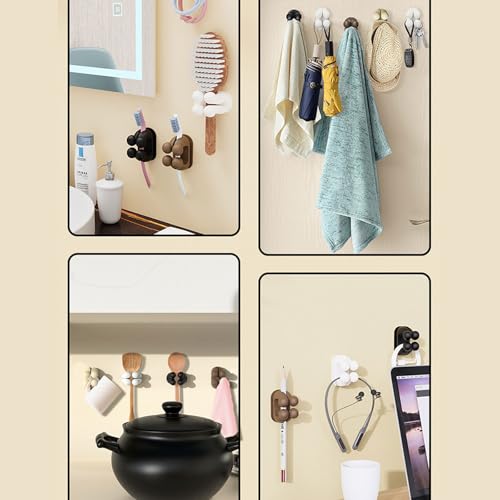 ZYMIADOU 4 x stark haftende Silikon-Wandhaken, selbstklebende Silikon-Aufhänger zur Aufbewahrung in jedem Raum, einfache Installation von ZYMIADOU