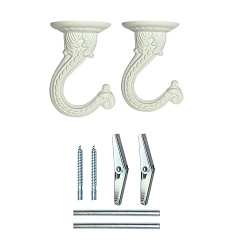 ZYMIADOU Effektive Kleiderbügel, robuste Deckenhaken für den Innen- und Außenbereich, ideal zum Aufhängen von Pflanzen oder Kronleuchtern, 2 Stück ZYMIADOU Effektive Kleiderbügel, robuste Deckenhaken für den Innen- und Außenbereich, ideal zum Aufhängen von Pflanzen oder Kronleuchtern, 2 Stück von ZYMIADOU