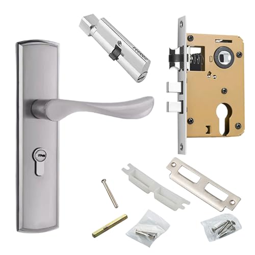 ZYMIADOU Eingangstürgriff mit Sicherheitshebeln, Ersatzdiebstahl-Hardware-Teil, Eingangstür mit Edelstahl für den Innenbereich von ZYMIADOU