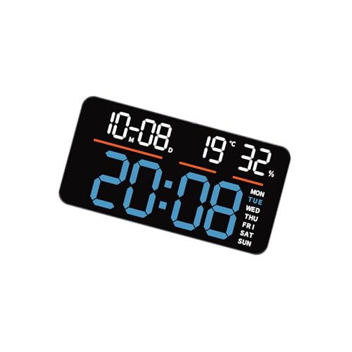 ZYMIADOU Große LED-Digital-Wanduhr mit Datums- und Temperaturanzeige, Wecker, Countdown-Timer, Fernbedienung für Wohnzimmer, Schlafzimmer, große digitale Wanduhr von ZYMIADOU