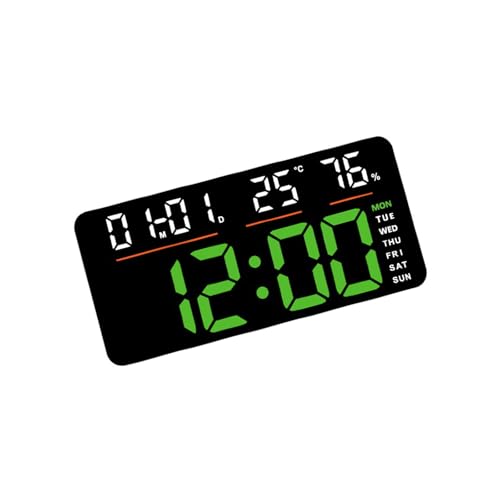ZYMIADOU Große LED-Digital-Wanduhr mit Datums- und Temperaturanzeige, Wecker, Countdown-Timer, Fernbedienung für Wohnzimmer, Schlafzimmer, große digitale Wanduhr von ZYMIADOU