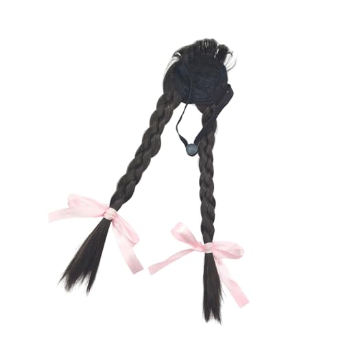 ZYMIADOU Hundeshow-Frisur, lang, geflochtene, dekorative Schleife, Zubehör für Versammlungen, Foto-Requisiten, leicht zu tragen, synthetischer Stoff, einfach zu tragen, Haustier-Dekorationszubehör von ZYMIADOU