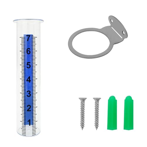 ZYMIADOU Regenmesser mit 17,8 cm Fassungsvermögen, mit Edelstahl-Rackhalter, dekoratives Maß für Bauernhof, mit großer Anzahl resistent von ZYMIADOU