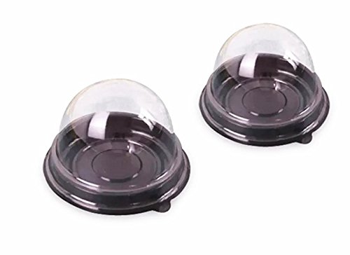 Mini-Kuchendosen aus Kunststoff, transparenter Deckel, 50 Stück, 5,1 cm, ideal für kleine Kuchen und Muffins Schwarz von XIZHI