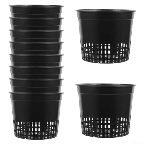 10 Stück Pflanzennetzbecher mit Drainagelöchern, Kunststoff-Blumentöpfe für optimale Wurzelgesundheit und Wassermanagement (B) von ZYNCUE