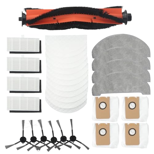 31-teiliges Ersatz-Set für L11-A L11 Staubsaugerteile (1 x Rollenbürste, 4 x Wischtuch, 4 x Filter, 4 x Staubbeutel, 6 x Seitenbürsten, 12 x Einweg-Mopptuch) von ZYNCUE