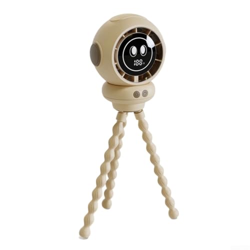 360 Grad drehbarer Tischventilator mit LED-Display, wiederaufladbarer Akku, Clip-On-Ventilator für Kinderwagen, Autositz und Kinderbett, leiser Betrieb (Apricot) von ZYNCUE