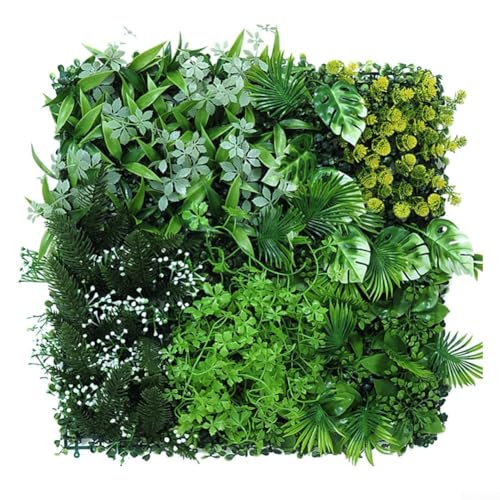 50 x 50 cm künstliche Blätter-Gartenzaun, simulierter Garten Grünpflanzen Paneele Kunststoff Sichtschutz Garten Kunstpflanze Wandpaneele von ZYNCUE