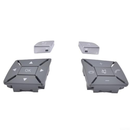 Auto Lenkradknopf Ersatz für Mercedes C Klasse E Klasse GLK CLA GLA A B Klasse passt W204 W207 W176 W218 OEM 2185400262 (Alpakagrau) von ZYNCUE