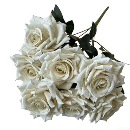 Bezauberndes Kunstblumenarrangement mit 7 Köpfen, für Hochzeiten oder als Heimakzent (weiß) von ZYNCUE