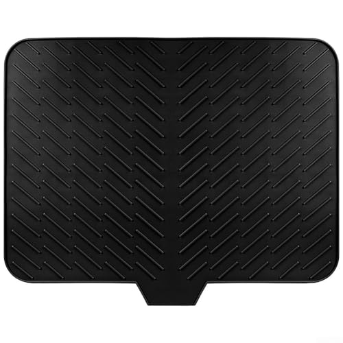 Cleverly Designed Silicone Dish Drying Mat Ensures Efficient Space Utilization in Your Kitchen (Black) von ZYNCUE