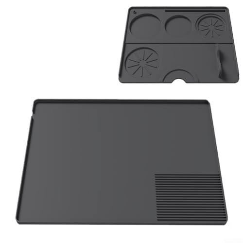 Culinary Essential Silikon-Kaffeematten mit effektiver Auslaufkontrolle in einem 2er-Pack (schwarz) von ZYNCUE