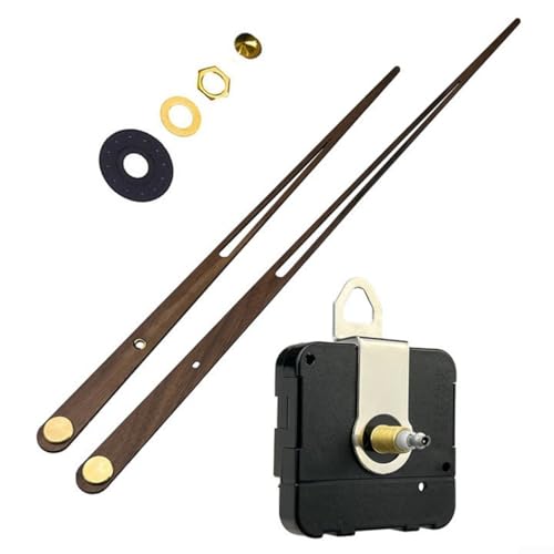 DIY Wanduhr Uhrwerk Kit mit langem Schaft und Walnussholzzeigern für kreative Designs (braun) von ZYNCUE