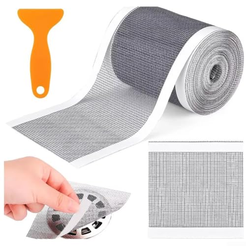 Effektiver Haarfänger für Duschabläufe, schneidbares Design mit starkem Kleber für schnelle Installation und einfache Entfernung (120 mm x 4 m) von ZYNCUE