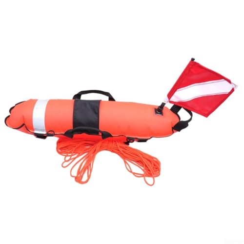 Ein Muss für Taucher, die praktische Spearfishing Float Dive Marker Boje mit Tauchflagge (rot) von ZYNCUE