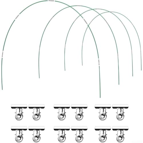 Gartenpflanzen-Unterstützung Gewächshausreifen mit flexiblem, rostfreien Faserrahmen für saisonalen Schutz und verbesserte Stabilität in Hochbeetgärten (36 Stück) von ZYNCUE
