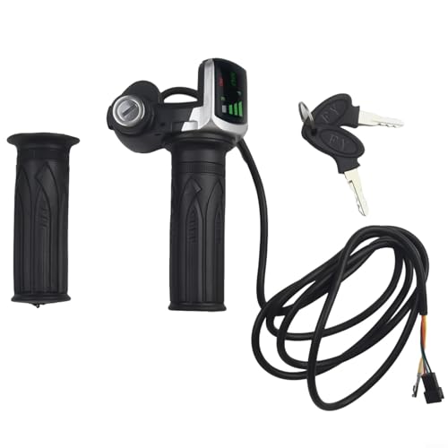 Gasgriff für Elektrofahrrad und Roller mit LED-Anzeige, 36V/48V Spannungsunterstützung, Echtzeit-Batteriestandüberwachung (48V) von ZYNCUE