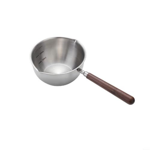 Heißölpfanne mit Holzgriff, zum Schmelzen von Butter und Erhitzen von Soße, funktioniert auf mehreren Herdarten (M kurz) von ZYNCUE