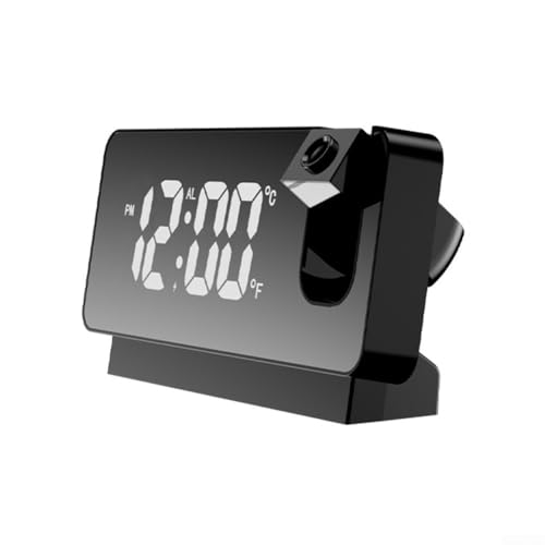 Innovativer Projektionswecker mit Multifunktionalität und einfacher Betrachtung aus jedem Winkel (schwarz - farbiges Licht) von ZYNCUE