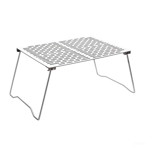 Klappbarer Lagerfeuer-Grillrost, tragbarer kleiner Tisch Lagerfeuer Outdoor BBQ Rack Net Mini Holzkohle Drahtgeflecht Topf Herd Halterung für Camping Outdoor Kochen BBQ von ZYNCUE