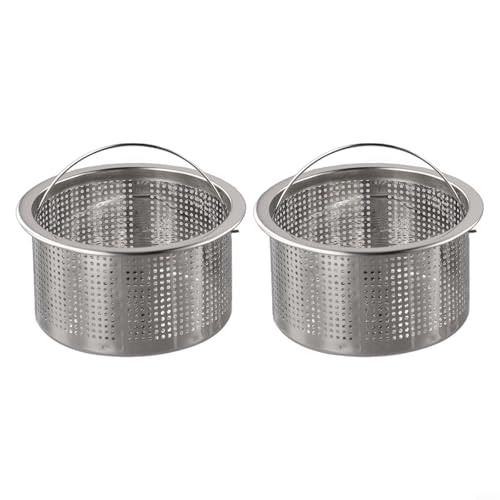 Küchenspüle-Sieb mit leicht zu reinigendem Design, 304 Edelstahl, Ablaufkorb für 8,9 cm Spülen (2 Stück) von ZYNCUE