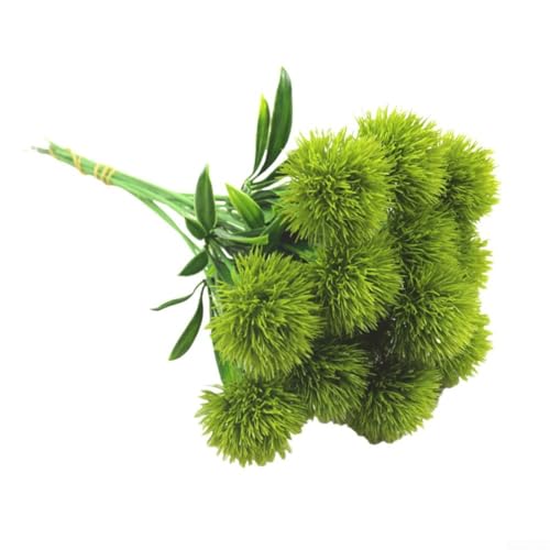 Kunststoff-Pusteblumen-Bündel mit 12 künstlichen Stielen für Hochzeitsdekoration, Veranstaltungsaufsätze und Heim-Styling (grün) von ZYNCUE