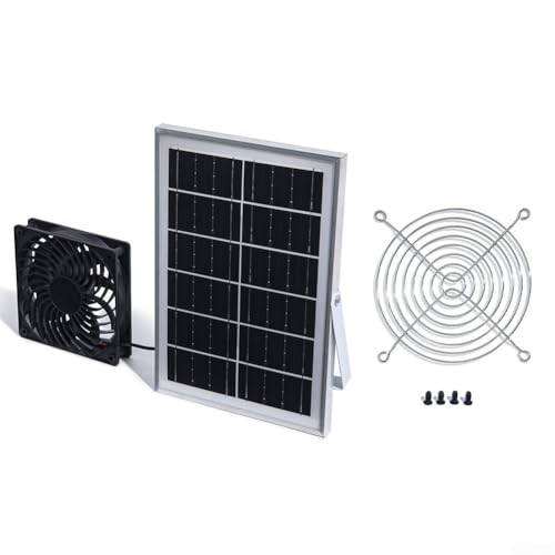 Outdoor-Solarmodul-Ventilator-Set mit DC-Ventilator für Hühnerställe und Schuppen, wetterfestes Design und effiziente Luftzirkulation, angetrieben durch 6 5 W monokristallines Solarpanel (einzelner Outdoor-Solarmodul-Ventilator-Set mit DC-Ventilator für Hühnerställe und Schuppen, wetterfestes Design und effiziente Luftzirkulation, angetrieben durch 6 5 W monokristallines Solarpanel (einzelner von ZYNCUE