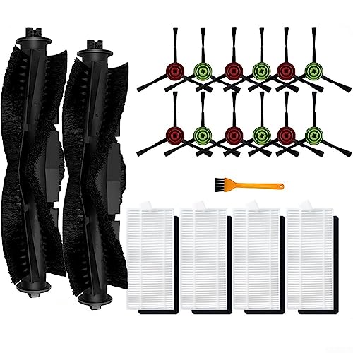 Roboter-Staubsauger-Zubehör, Ersatzteil-Set für Lubluelu SG60 SL60D (12 x Seitenbürsten, 2 x Rollenbürste, 4 x Filter, 1 x Reinigungsbürste) von ZYNCUE