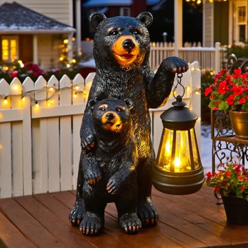 Solar-Laterne Statue von Schwarzbär mit Kunstharz und UV-beständiger Oberfläche, lädt sich automatisch im Sonnenlicht auf und bietet Umgebungsbeleuchtung bei Nacht Solar-Laterne Statue von Schwarzbär mit Kunstharz und UV-beständiger Oberfläche, lädt sich automatisch im Sonnenlicht auf und bietet Umgebungsbeleuchtung bei Nacht von ZYNCUE