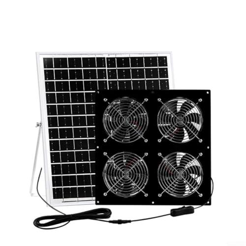 Solarbetriebenes Abluftventilator-Set, 12 V, 25 W, für effiziente Luftzirkulation, für Hühnerstall, Gewächshaus, Schuppen, Außenbereich (mit Drehzahlregler) von ZYNCUE