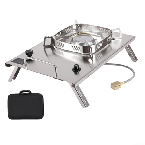 The Campfire Companion Leichter faltbarer Gasbrenner speziell für den Einsatz mit IGT-Tischen (Silber) von ZYNCUE
