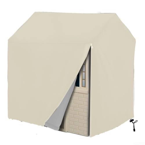Wasserdichte Spielhaus-Abdeckung, für den Außenbereich, hergestellt aus strapazierfähigem 210D-Oxford-Gewebe mit sicherem Kordelzug-Verschluss (weiß, 115 x 102 x 12 cm) von ZYNCUE