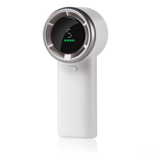 Wiederaufladbarer Mini-Ventilator mit Turbo-Funktion, 3600 mAh LED-Display und einstellbaren Geschwindigkeiten für den Außenbereich (Weiß) von ZYNCUE