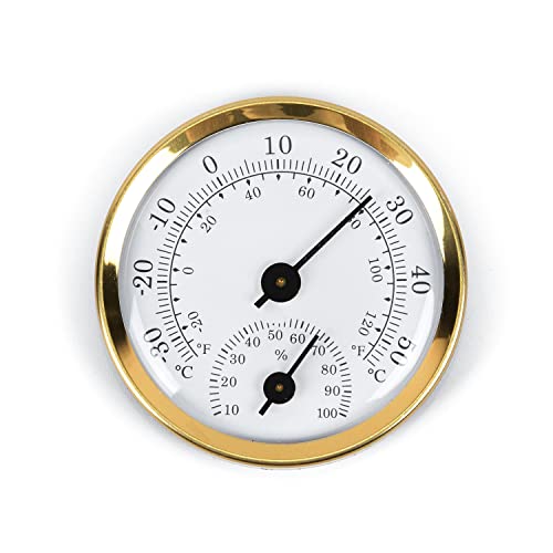 ZYNCUE 1 Stück 57 x 12,5 mm Thermometer Hygrometer Thermo Analog Luftfeuchtigkeit Thermo-Hygrometer für Innen- und Außenklimakontrolle (-30 °C ~ + 50 °C)… von ZYNCUE