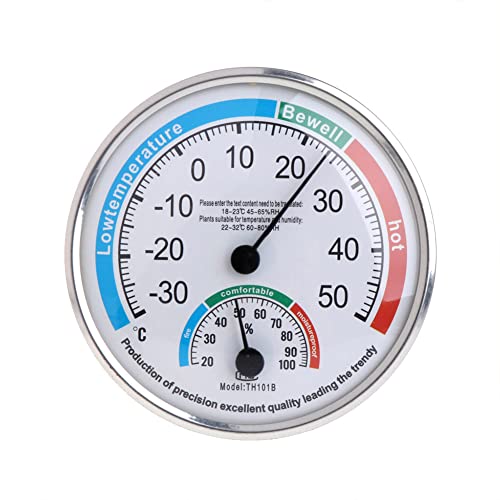 ZYNCUE 13 cm Thermometer Hygrometer Thermo Analog Luftfeuchtigkeit Raumklimaregulierung innen geeignet zur Überwachung von normalem In- und Außenwetterzustand (-30-50 °),1 Stück von ZYNCUE