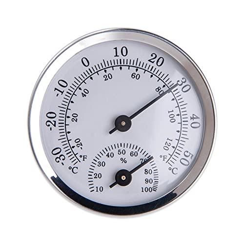 ZYNCUE 58 x 12 mm Thermometer Hygrometer Thermo Analog Luftfeuchtigkeit, Thermo-Hygrometer für Innen- und Außenklima-Kontrolle (-30 °C ~ + 50 °C/-20 ~ 12 °F) von ZYNCUE