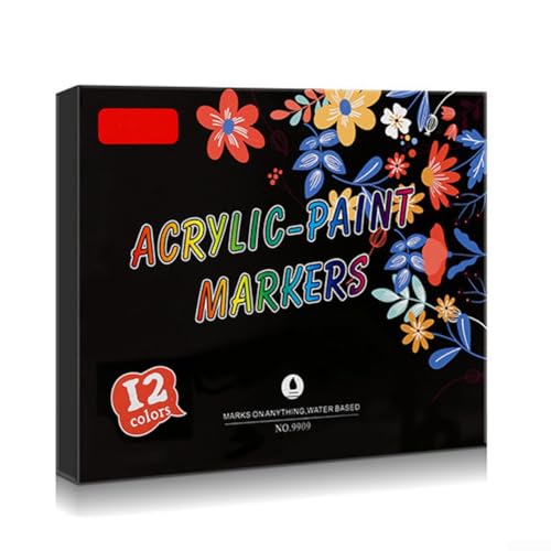 ZYNCUE Acrylfarben-Marker für Steinmalerei, Holz, Stoff und mehr, Tinte auf Wasserbasis für kreative Projekte, 12 Farben ZYNCUE Acrylfarben-Marker für Steinmalerei, Holz, Stoff und mehr, Tinte auf Wasserbasis für kreative Projekte, 12 Farben von ZYNCUE