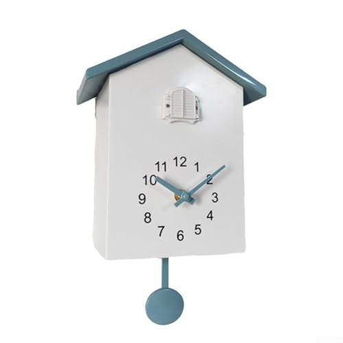 ZYNCUE Kuckucksuhr im Chalet-Stil, modernes Design, Wanduhr, Heimdekoration, Bürozubehör, Schlafzimmerdekoration, stilvolles Wohnzimmer (weiß + grau), 1 Stück, 9SHX4G3P070BOY40PP5RHH02B von ZYNCUE