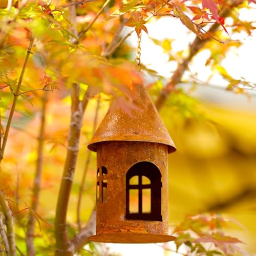 ZYNCUE Rustikaler Metall-Kerzenhalter mit hohlem Design, dekoratives Ornament für Haus oder Garten von ZYNCUE